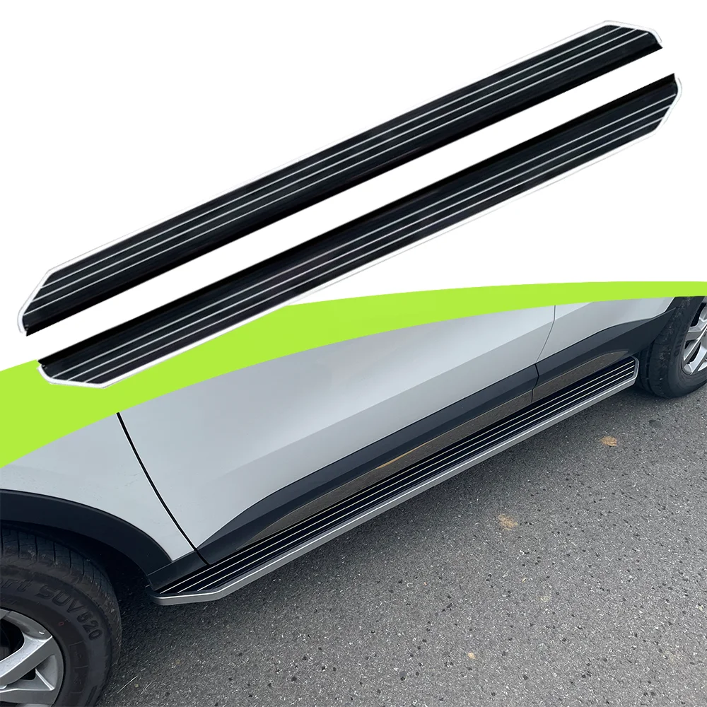 2PCS Aluminum Running Board Side Steps Nerf Bar Fit SsangYong Korando 2019-2024（with brackets)