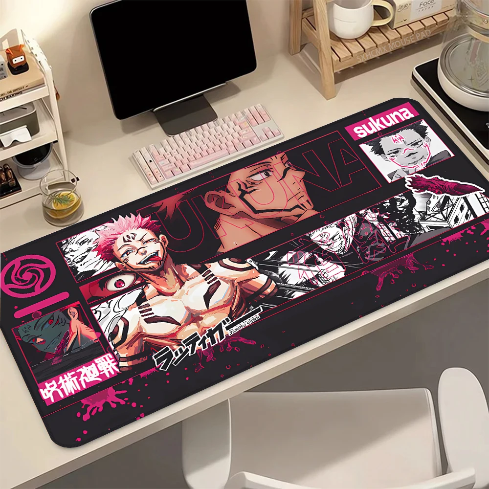 J-Jujutsu K-Kaisen Ryomen Sukuna Anime XXL Gaming-Mauspad, Schreibtischunterlage, rutschfeste Gummibasis, glatte Oberfläche, Laptop-PC-Zubehör