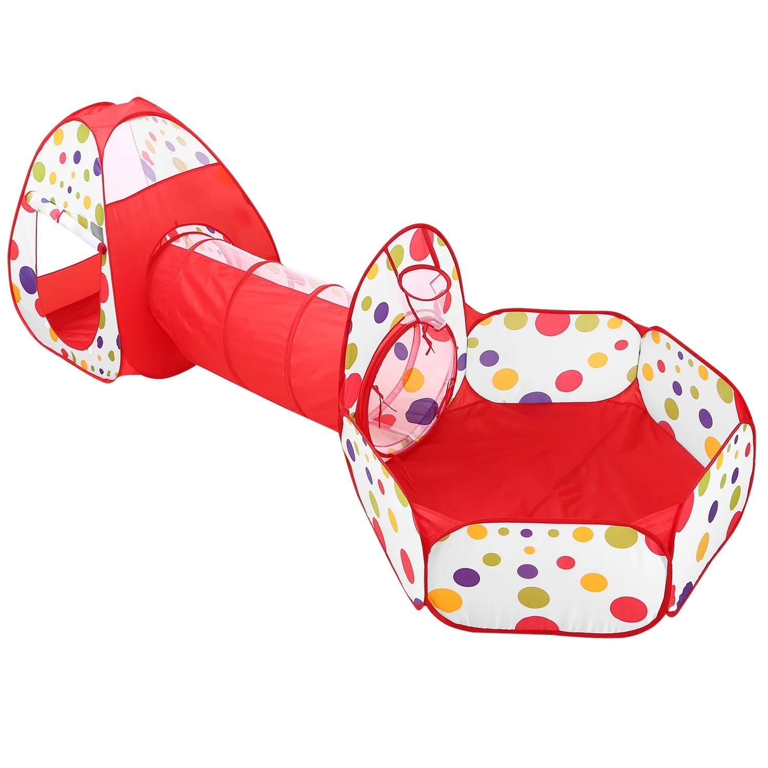 Tente tunnel rampant pliable pour enfants, tente de jeu pour enfants, ensemble de fosse à balles, maison de jeu pop-up pour enfants, 3 en 1