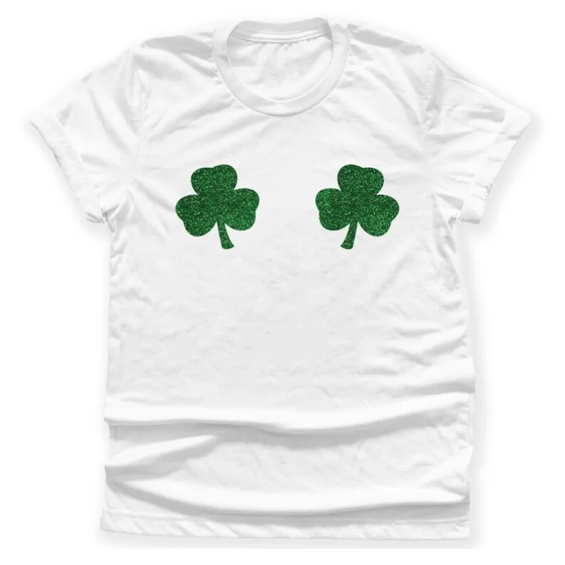 Green Tee Shamrock Cotton T-Shirt Funny St Patricks Day Tee Harajuku Vintage Clothes Vintage T Shirt Women Shirts for Women Tops