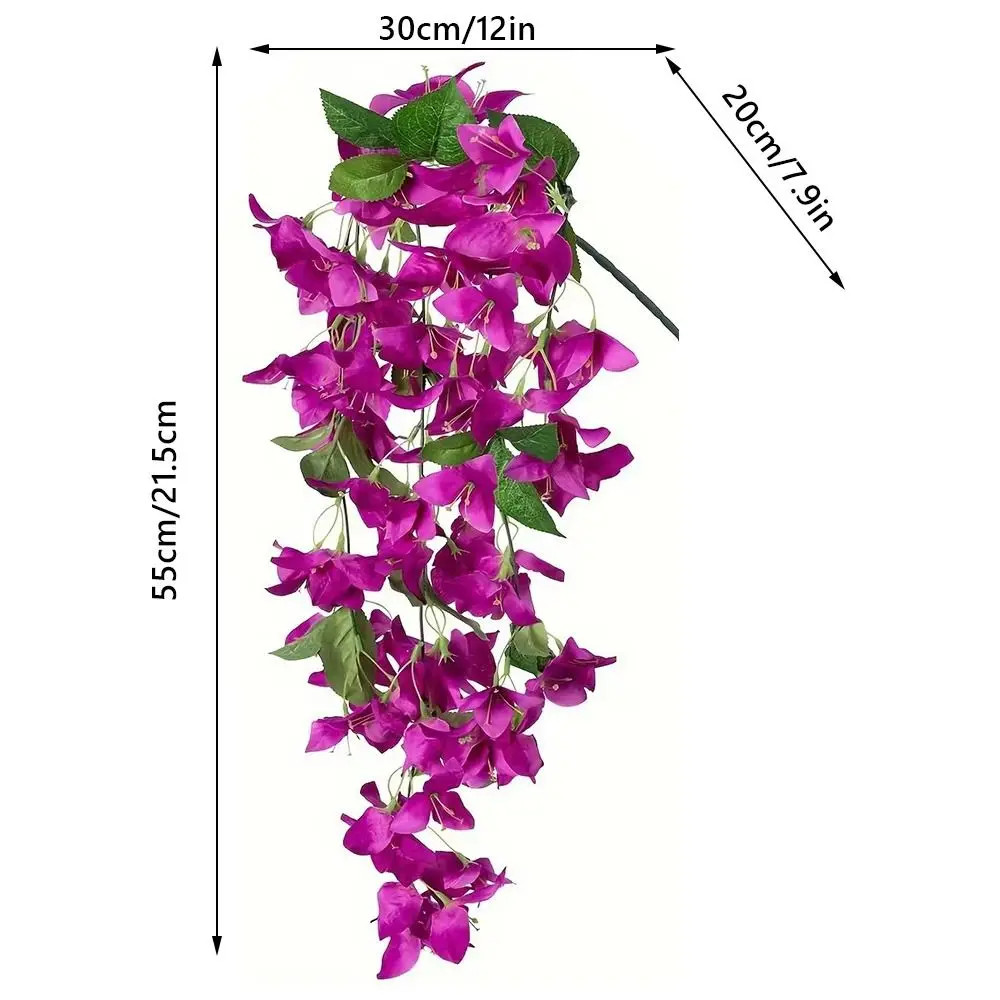متعدد الألوان Bougainvillea زهرة اصطناعية لتقوم بها بنفسك أوراق خضراء محاكاة زهرة الروطان الحرير البتلة اكسسوارات النباتات إكليل
