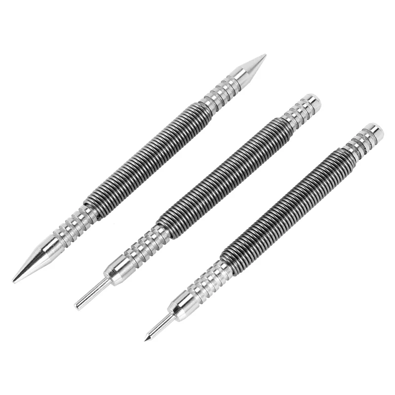 

AT44-3 Pcs Nail Set And Hinge Pin Tool Center Punch Spring Loaded Nail Set For Door 1/32 Inch 1/16 Inch Dual Head, 1/8 Inch