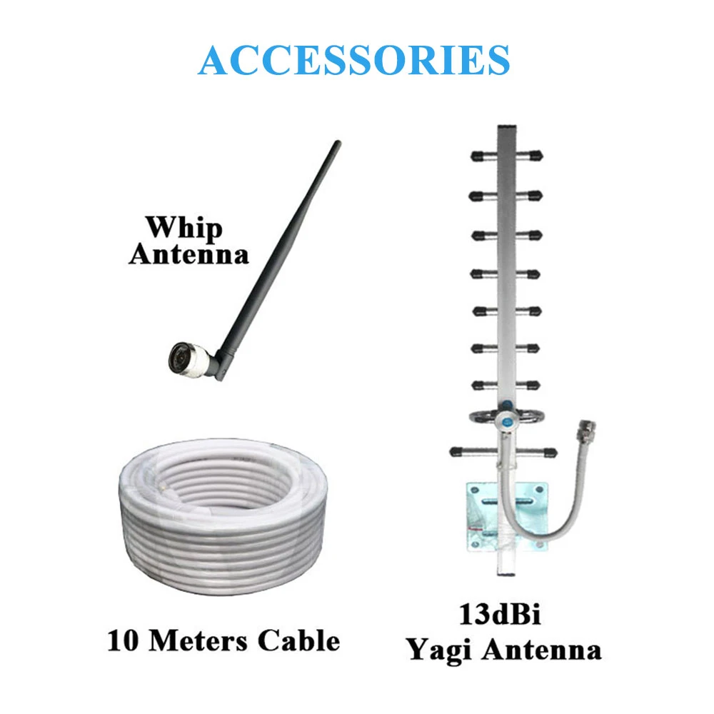 Lintratek 3G Cellular Signal Amplifier GSM Repeater 900 2G 3G 4G 1800 2100MHz 850 Mobile Phone Network Booster Yagi Antenna Set