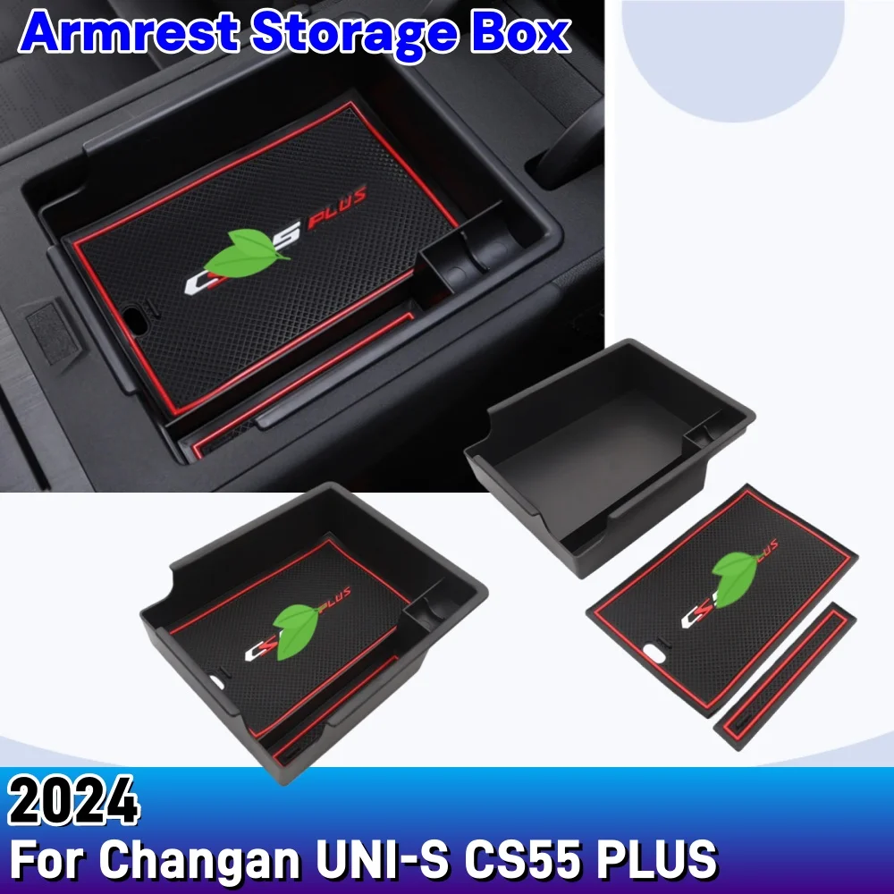 

For Changan UNI-S CS55 PLUS Restyling 2024 Armrest Storage Box Interior Central Control Box Car Styling Upgrade Accessories