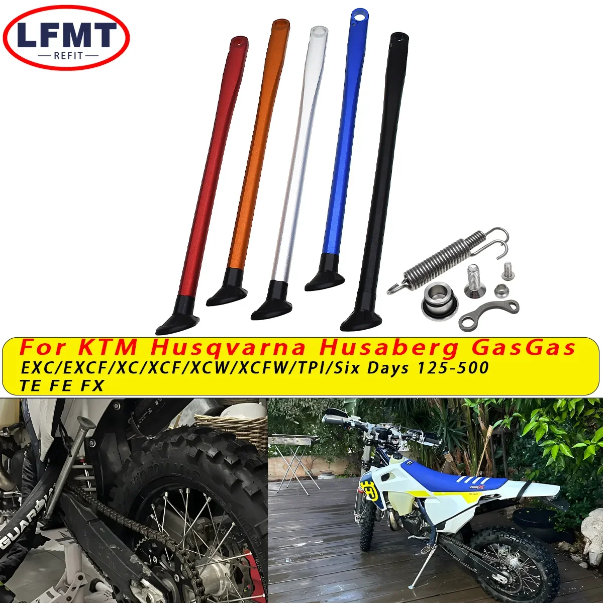 

Motorcycle Parking Side Stand Kickstand With Spring Kit For Husqvarna FE FX TE TX 150 250 300 350 450 XC XCF EXC EXCF 125-500