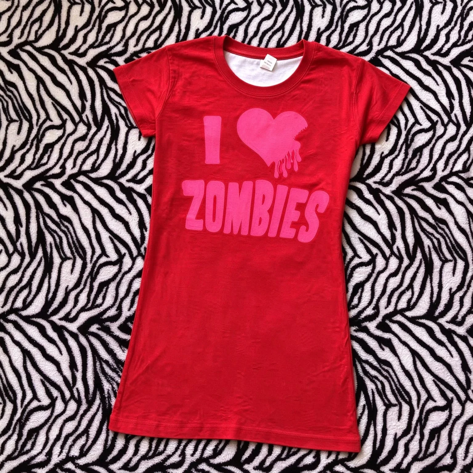 Women Girl Y2K Goth T-Shirt I Love Zombies Dripping Heart Graphic Print Short Sleeve Harajuku Grunge 2000s Tee Casual Tops