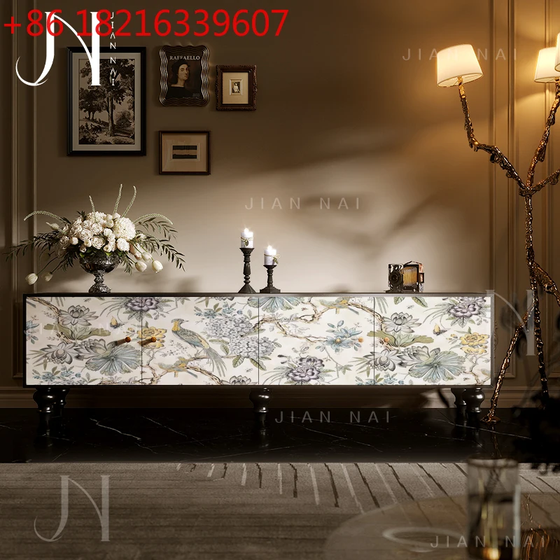 

Французский китайский стиль, твердая древесина, ТВ, цветы и птица, украшение на стену, гостиная, столовая, комбинированный зал, шкаф для хранения