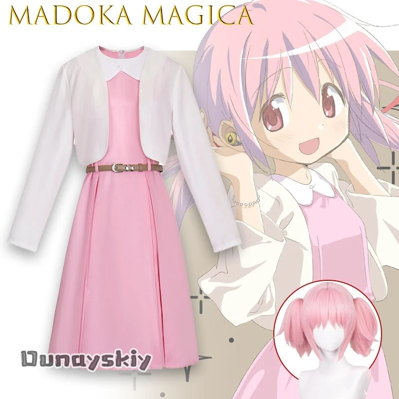 aBNNS*@Mahou Shoujo Madoka Magica Headphones Collab Madoka Kaname Homura Akemi Cosplay Outfit Stage Performance Wig view 2