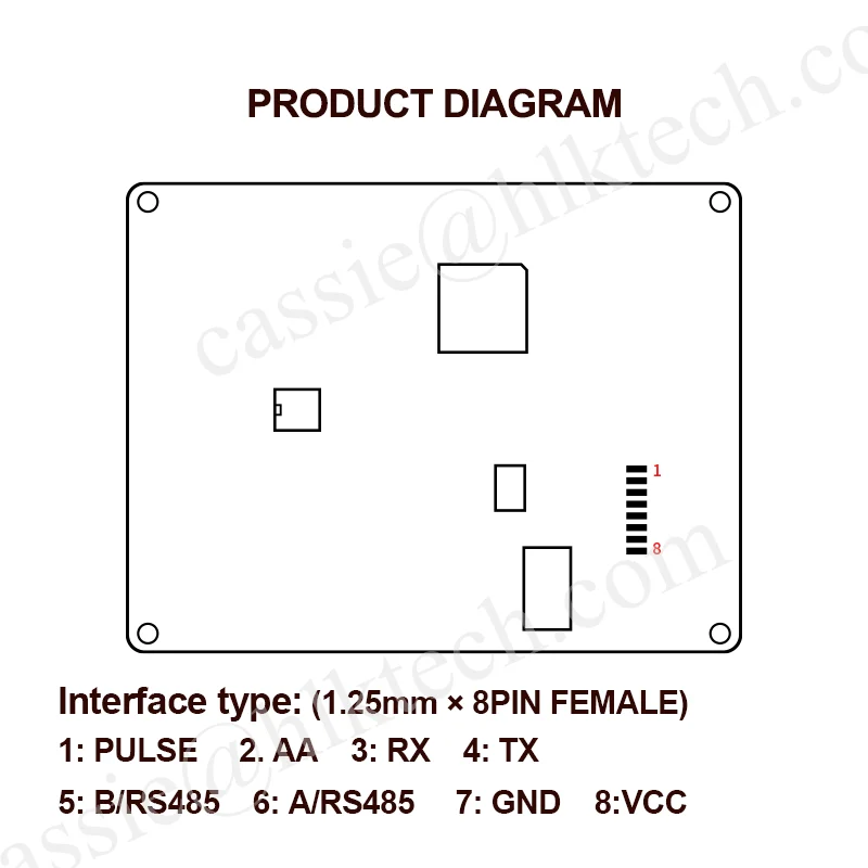 HLK-LD2415H 24G Millimetre Wave Vehicle Speed Feedback Radar Module 1KM Long Range Speed Sensor Serial Communication LD2415H