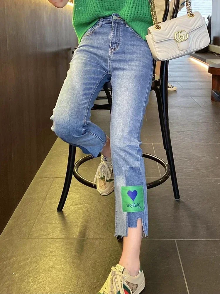 Y2k2023 New Summer Thin High-waist Straight Leg Jeans Women's Big Size Fat Mm Thin Smoke Pipe Pants 40-100kg