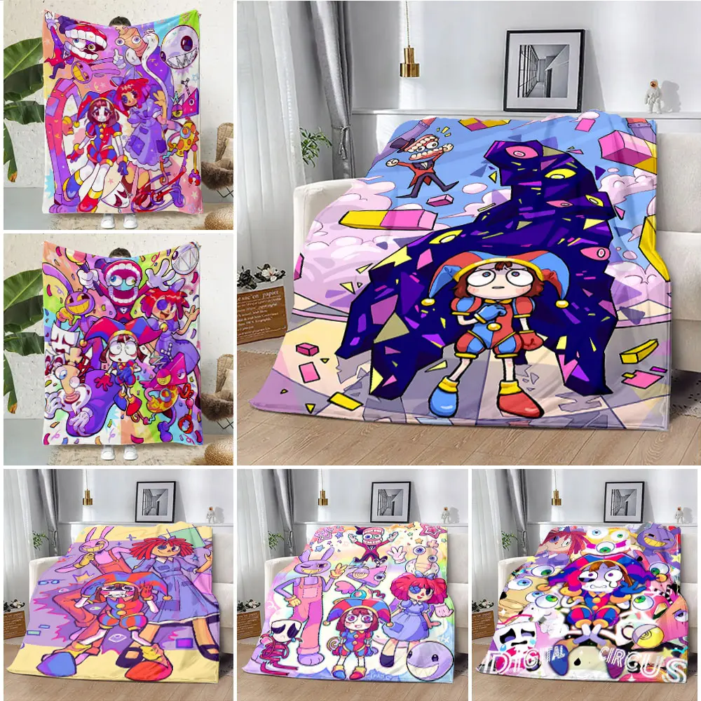 

THE AMAZING DIGITAL CIRCUS Cartoon Printed Blanket Picnic Blankets Warm Blanket Soft and Comfortable Blanket Home Travel