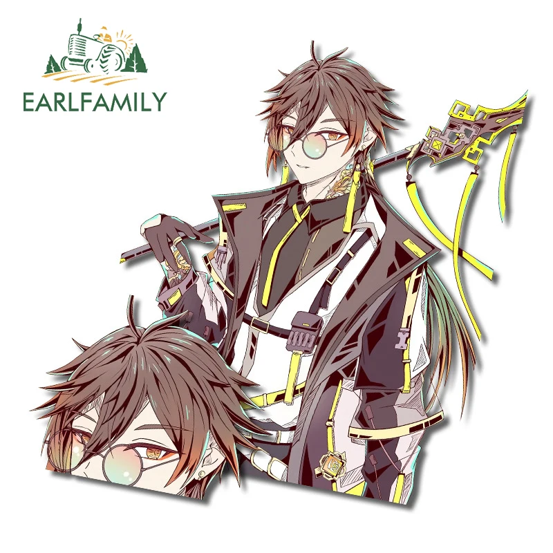 EARLFAMILY 13cm for Zhongli Honkai Impact 3 Car Stickers Laptop Vinyl Car Wrap Decal Motorcycle Campervan RV JDM Car Accessories