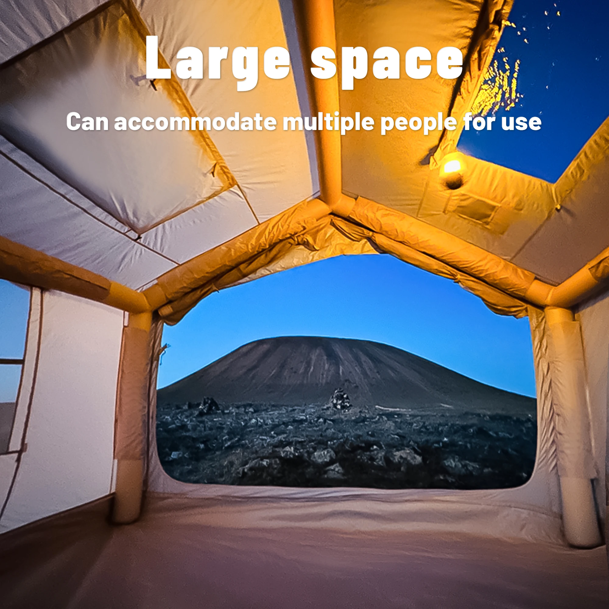 PAKICETUS 7.5 Inflatable Cabin Tent Thickened Fabric Wind Stable Air Column Tent for Self-driving Tour Glamping Beach Camping