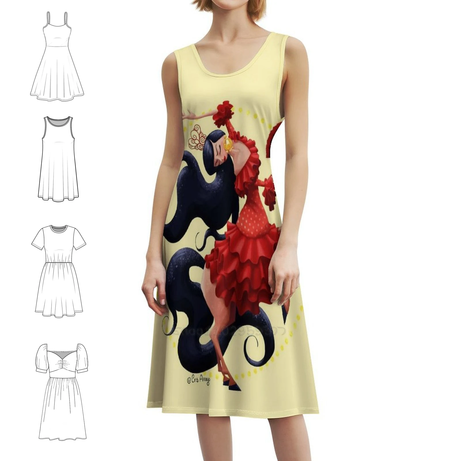 فستان قصير على طراز Preppy للراقصة الإسبانية للنساء على شكل حرف a فضفاض مناسب فستان يوم غير رسمي Centaur Centaurette Fantasy Mythology #1