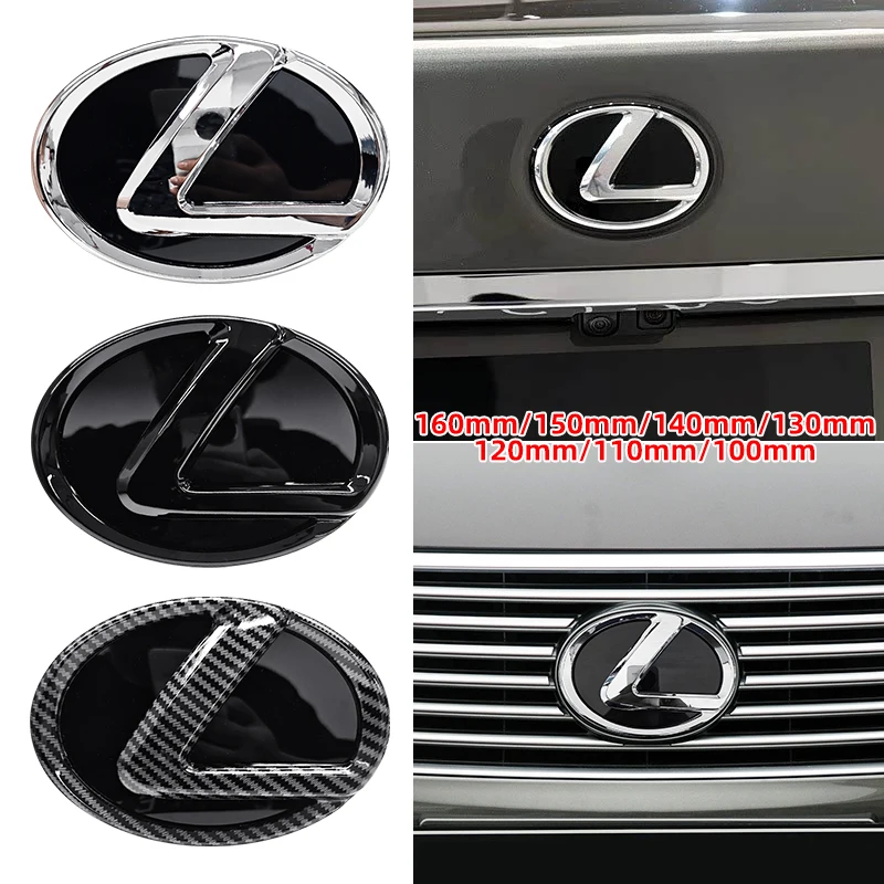 Emblema trasero para maletero de coche de 100/110/120/130/140/150/160 mm, logotipo para parrilla delantera para Lexus ES RX NX LS UX LM LX GX LC RZ IS CT GS RC HS SC
