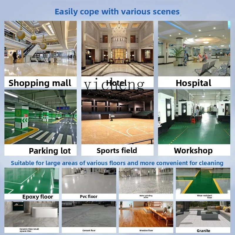 Lavatrice ZZ Centro commerciale Lavapavimenti elettrico Officina industriale di fabbrica Aspirazione di guida