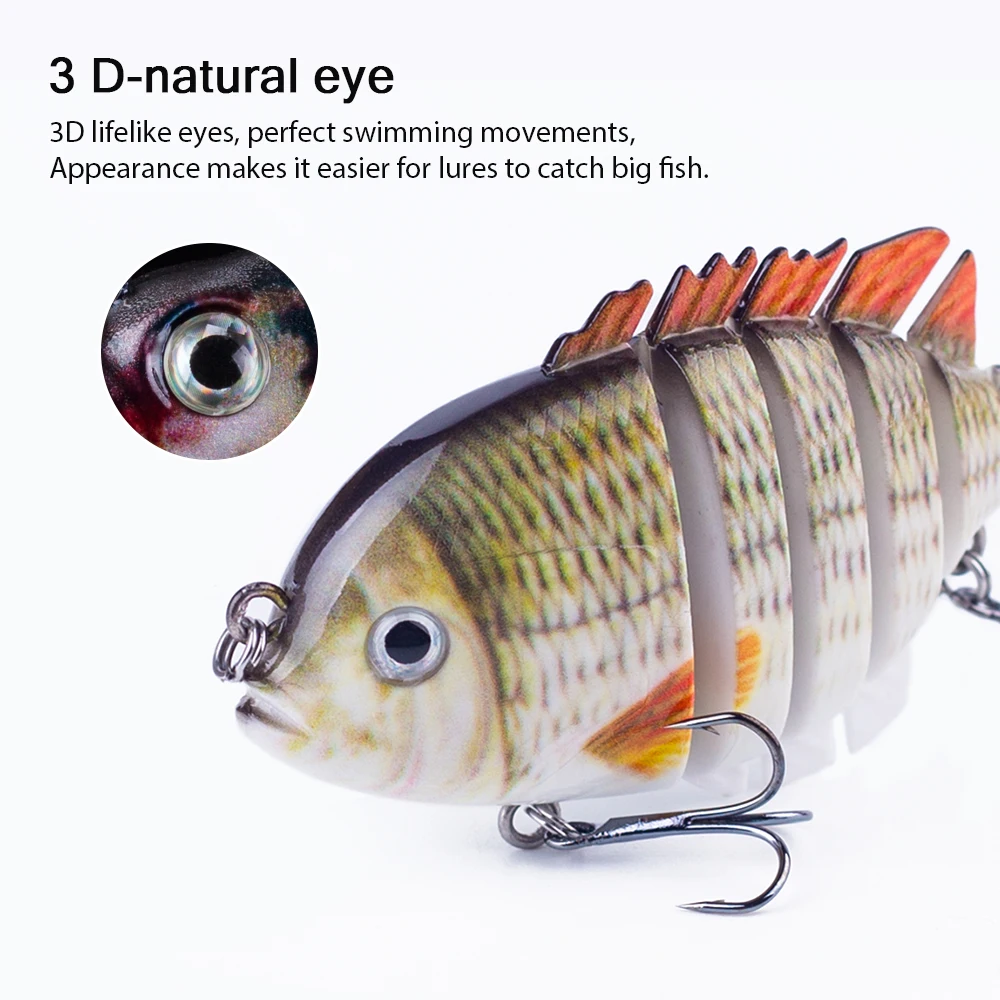 Hanlin 7.5cm 14.5g Multi Jointed Fishing Lures Sinking Shad Baits Wobbler Hard Body Swimbait Lifelike Sunfish Bass Tackle