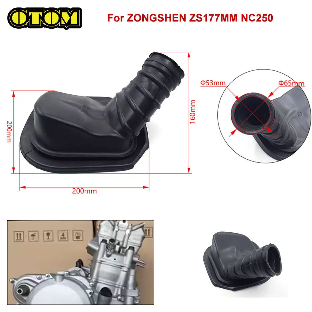 Motorcycle For ZONGSHEN ZS177MM NC250 Air Filter Intake Hose Manifold Pipe Carburetor Connector Rubber KEWS K16 MOTOLAND AVANTIS