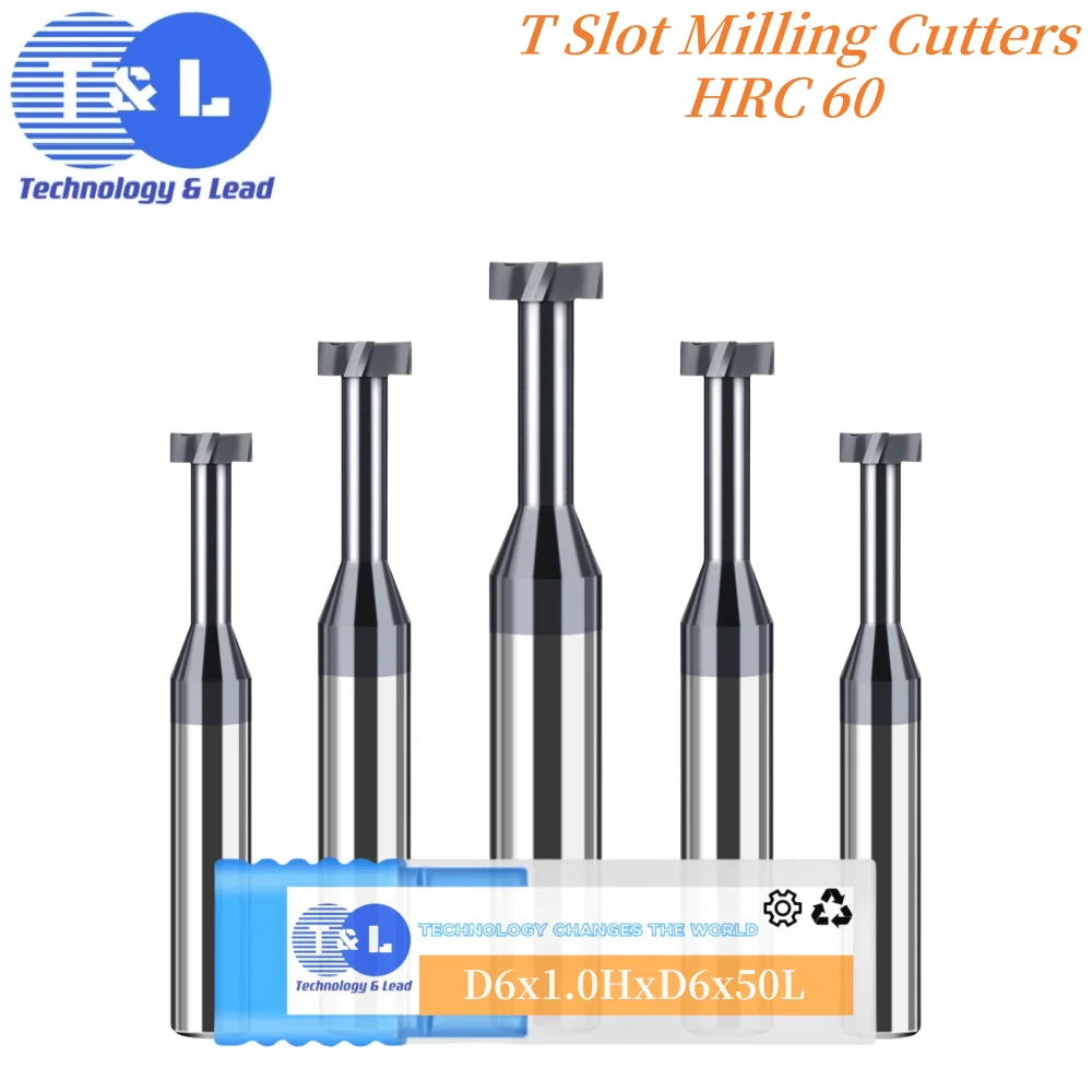 

T&L HRC60 4Flutes Tungsten steel Alloy T Slot Milling Cutters Machining Hard Steel Salloy steels Special Groove Type Cutters