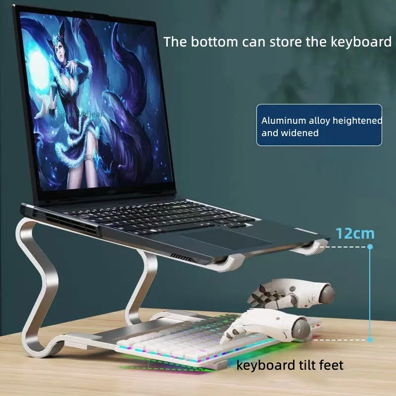 Aluminum Laptop Stand Portable Game Notebook Cooling Holder Compatible With 10-18 Inch Computer Non-Slip for Macbook Lenovo DELL