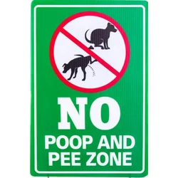 Double Side No Poop and Pee Zone Yard Signs with Metal Wire H-Stake,No Pooping Dog Sign