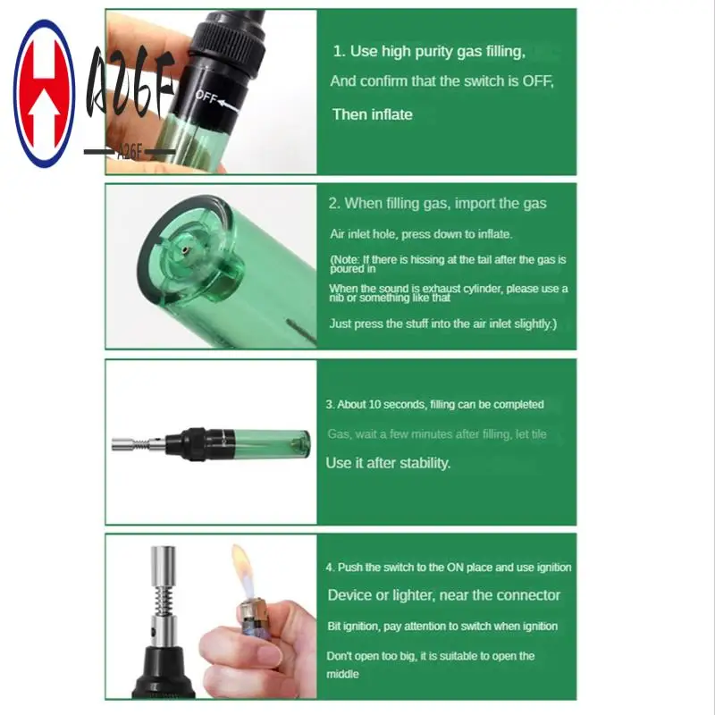 

A26F-1300℃ Celsius Butane 4 In 1 Gas Soldering Iron Welding Pen Burner Welding Soldering Kit A