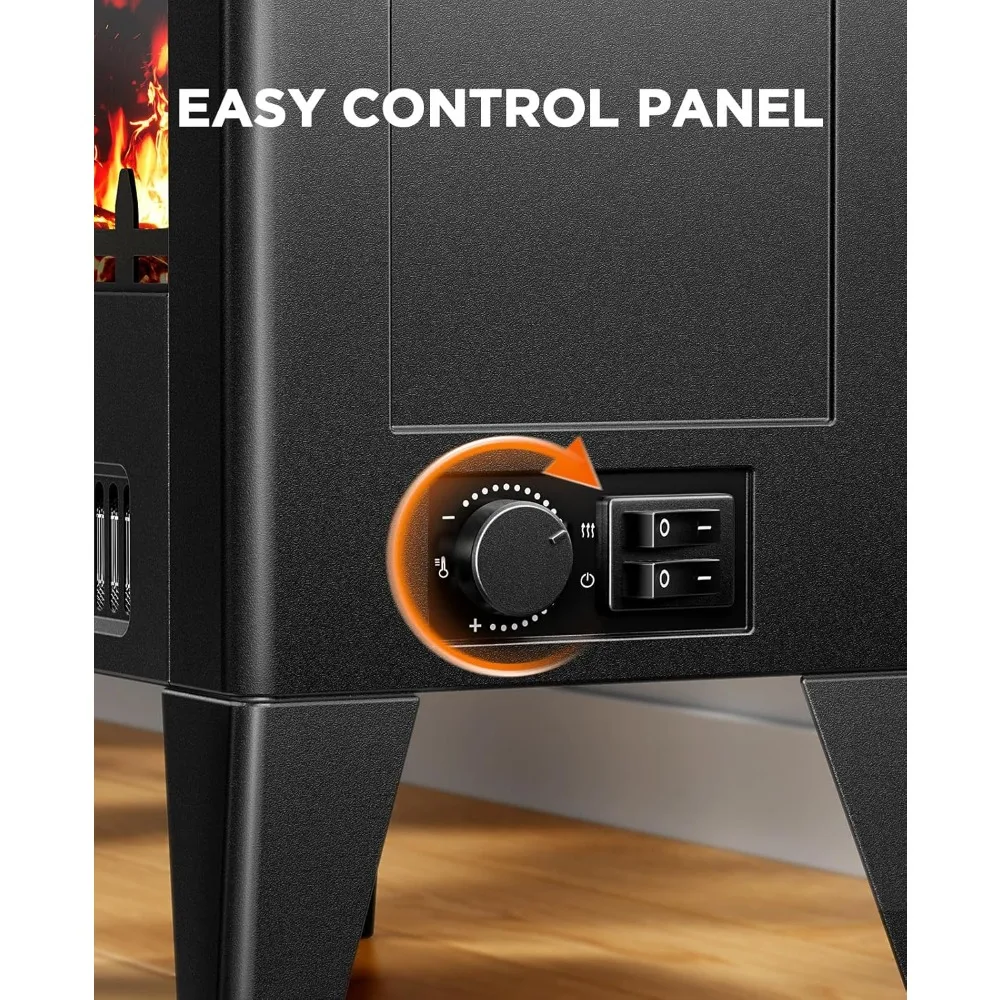 سخان مدفأة كهربائي محمول مع التحكم في درجة الحرارة، تشغيل هادئ، وشهادة CSA، 18 تأثير حريق #6