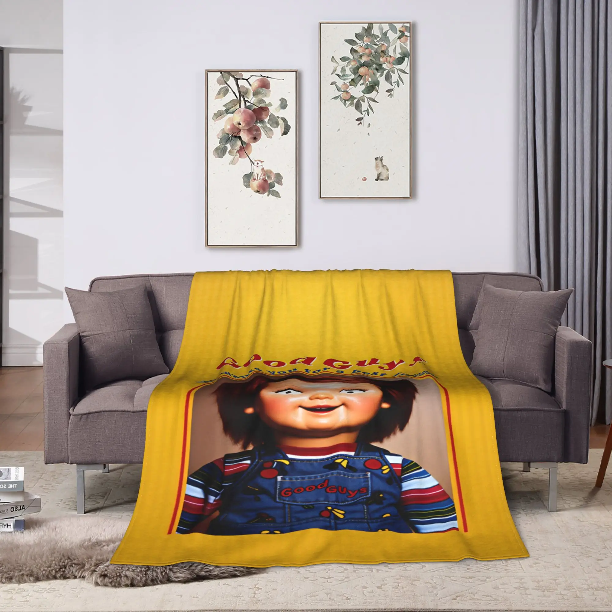 Warm Soft Blanket Travel Good Guys Chucky  Throw Blanket  Flannel Bedspread For Couch Chair Sofa Bed Comfortable Sofa Bed Cover