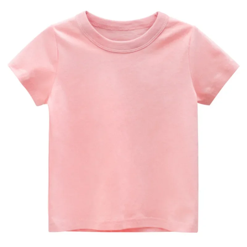 Kids Plain T Shirt Tops for Child Boys Girls Baby pure color Blank  Clothes White Black Children Summer Tees 1-16 Years