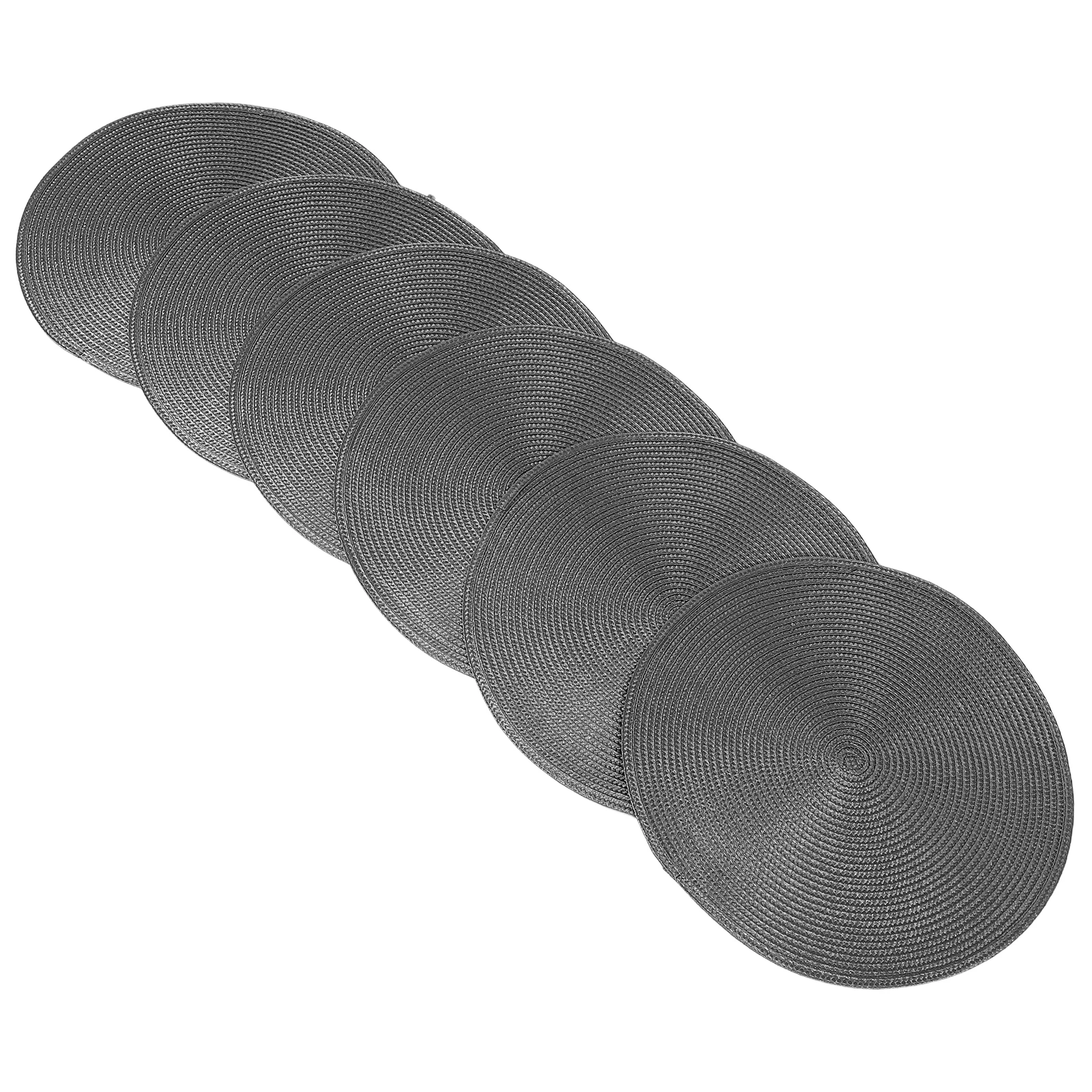 

6Pcs Round Plastic Woven Placemats Heat Resistant Non Slip Dining Table Mats Circle Dining Room Pads Wipeable Party Mats