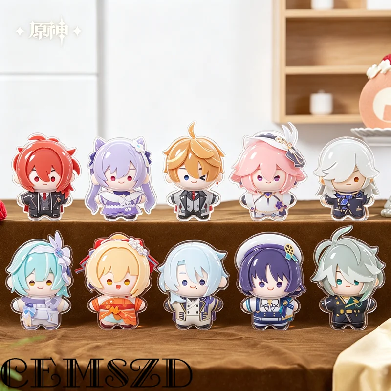 [Genuine] Game Genshin Impact Tartaglia Wanderer Kamisato Ayato Cosplay Q.Ver Keychain Anime and Cartoon Charms Halloween Gifts
