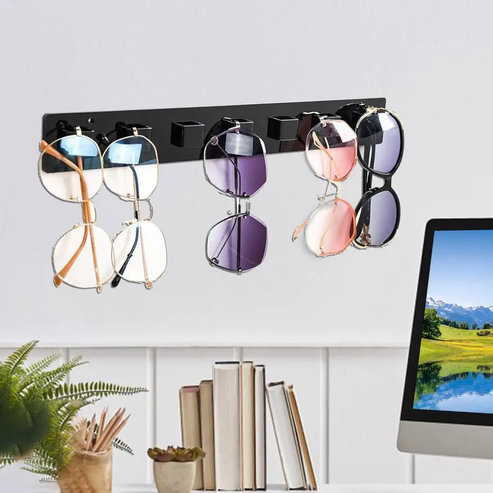 Glasses Organizer Acrylic Sunglasses Rack Organizer for Wall Mounting Space-saving Glasses Holder Storage Solution Easy