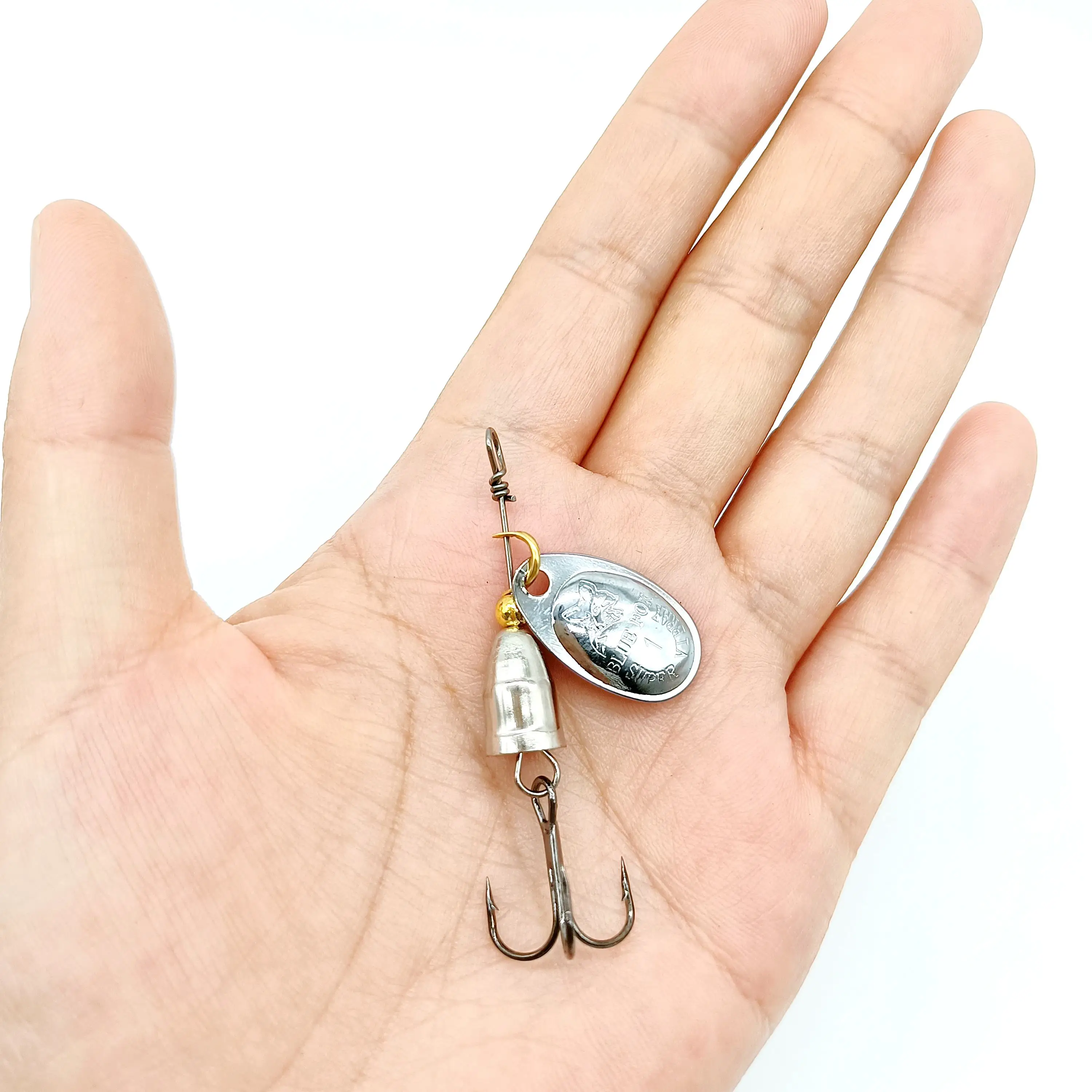 DUOUDOYU 1 Stück Metall-Angelköder 4g/5g/6g/9g/10g/16g/19g Spinner-Bait Hochwertige Harte Köder Dreifachhaken Angelzubehör für Pik