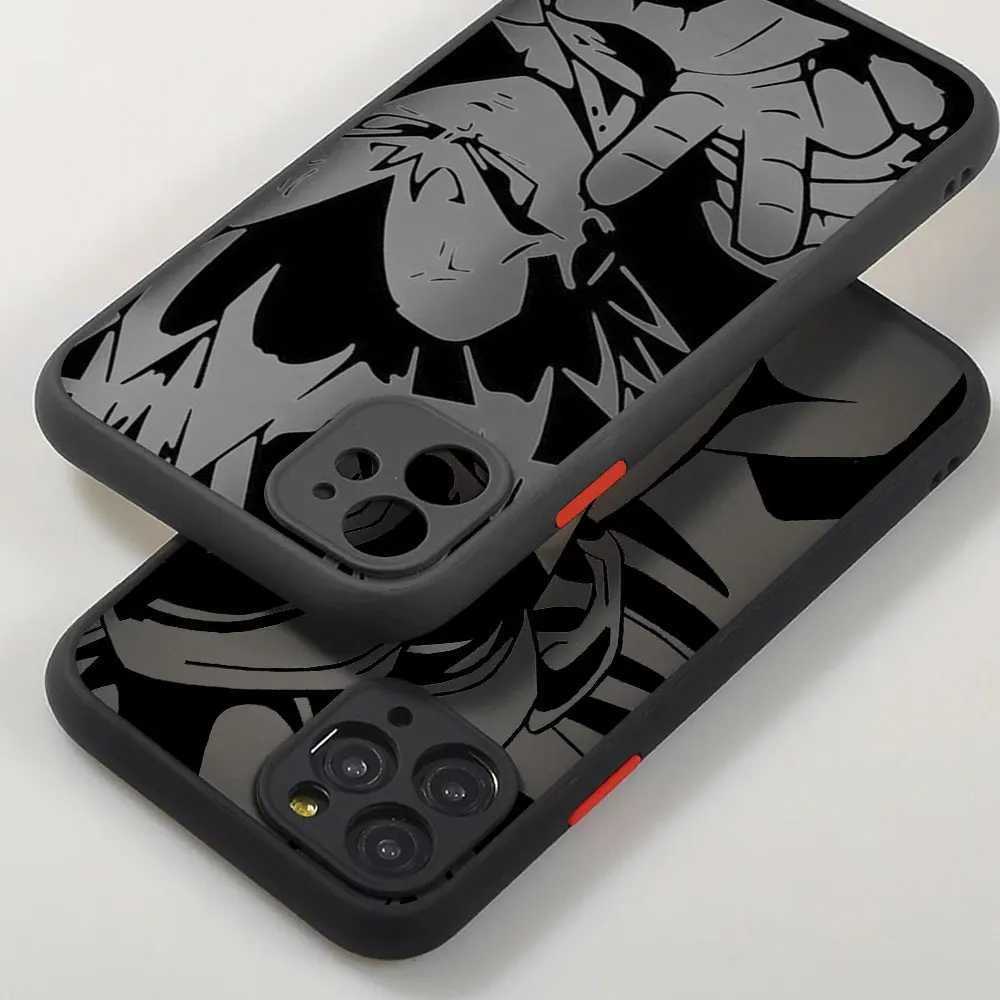 Mat Hoesje Voor Apple Iphone 11 15 14 Pro Max 13 12 Mini 7 8 Plus Xr X Xs Se 6 6S Telefoonhoes Black Shell Cool Man Anime Dbz