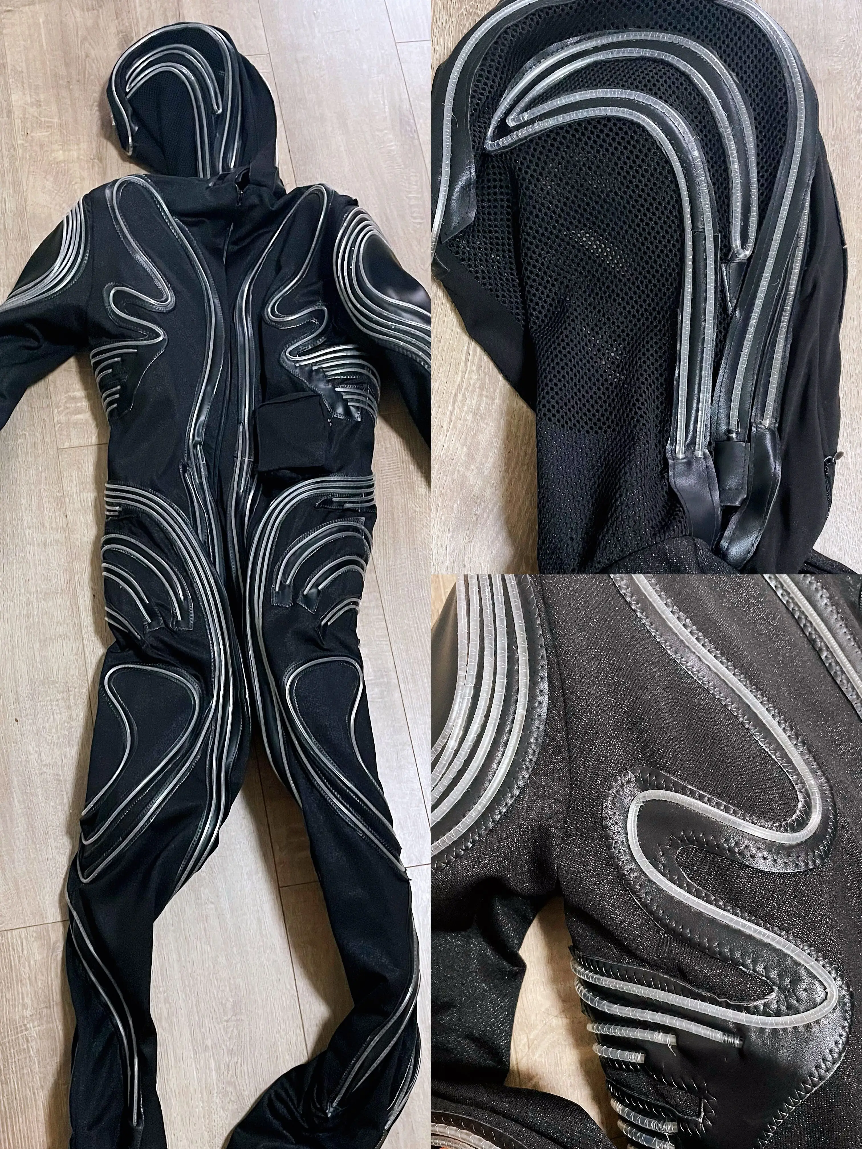 بدلة قطعة واحدة بإضاءة LED للنساء لمرحلة الرقص بذلة فلورسنت تظهر زي كلوبوير متوهج للنساء