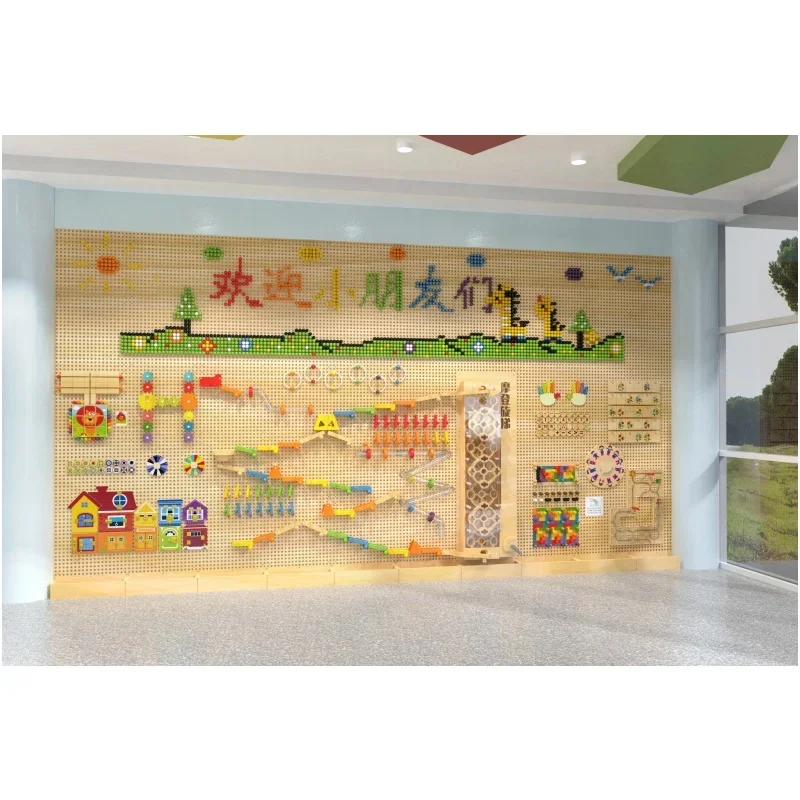 

Early Educational Wooden Interactive Wall Game Indoor Wall Busy Board Game Panel