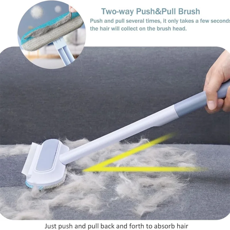 3 in 1 Multifunctional Pet Hair Remover Brush Long Handle Window Cleaning Brush Cat Dog Fur Lint Cleaner Household Washable