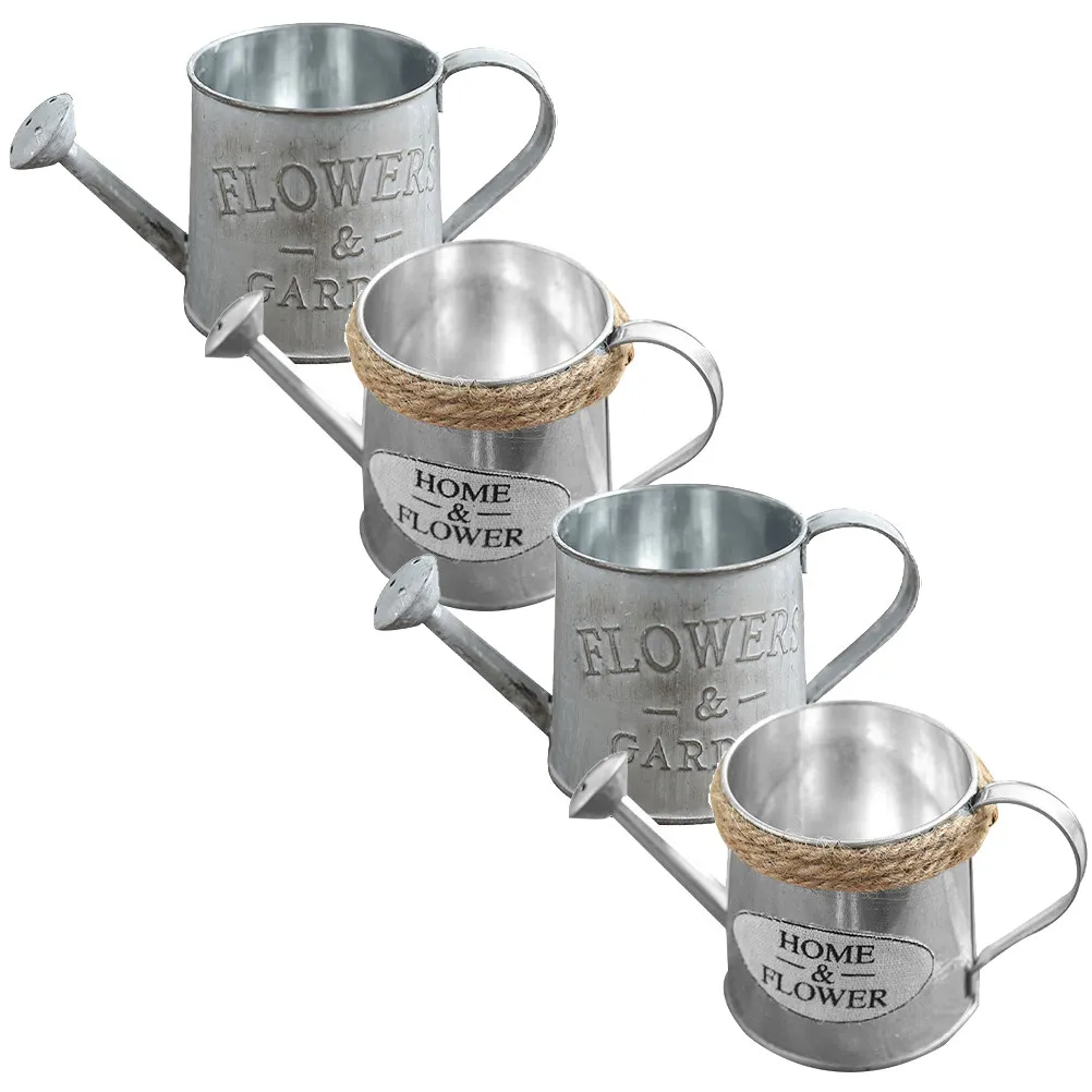 

Набор из 4 винтажных ретро-ведер для декора дома, офиса, сада, настольный декор, для сухоцветов, железные цветочные вазы