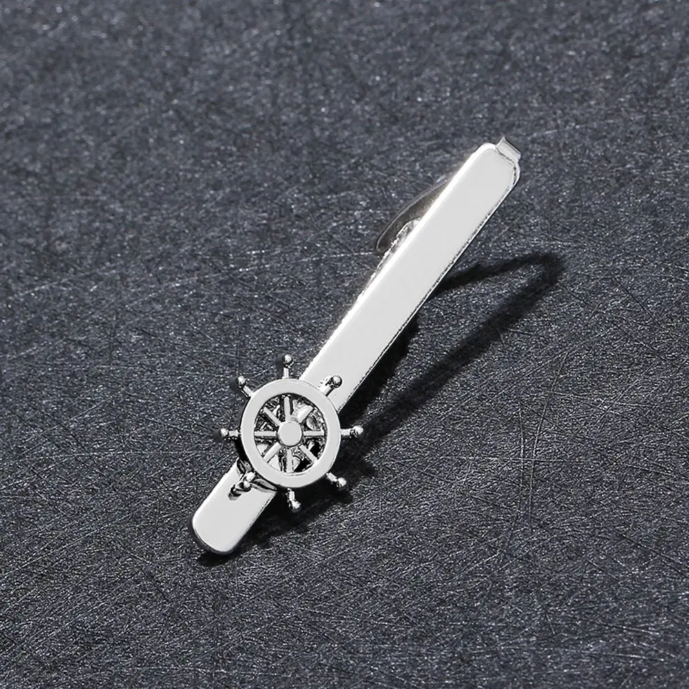 Creative Gentleman Gold Plated Fashion Jewelry Tie Pin Gift Necktie Bar Clasp Rudder Tie Clip Men Necktie Buckle Clasp Clip