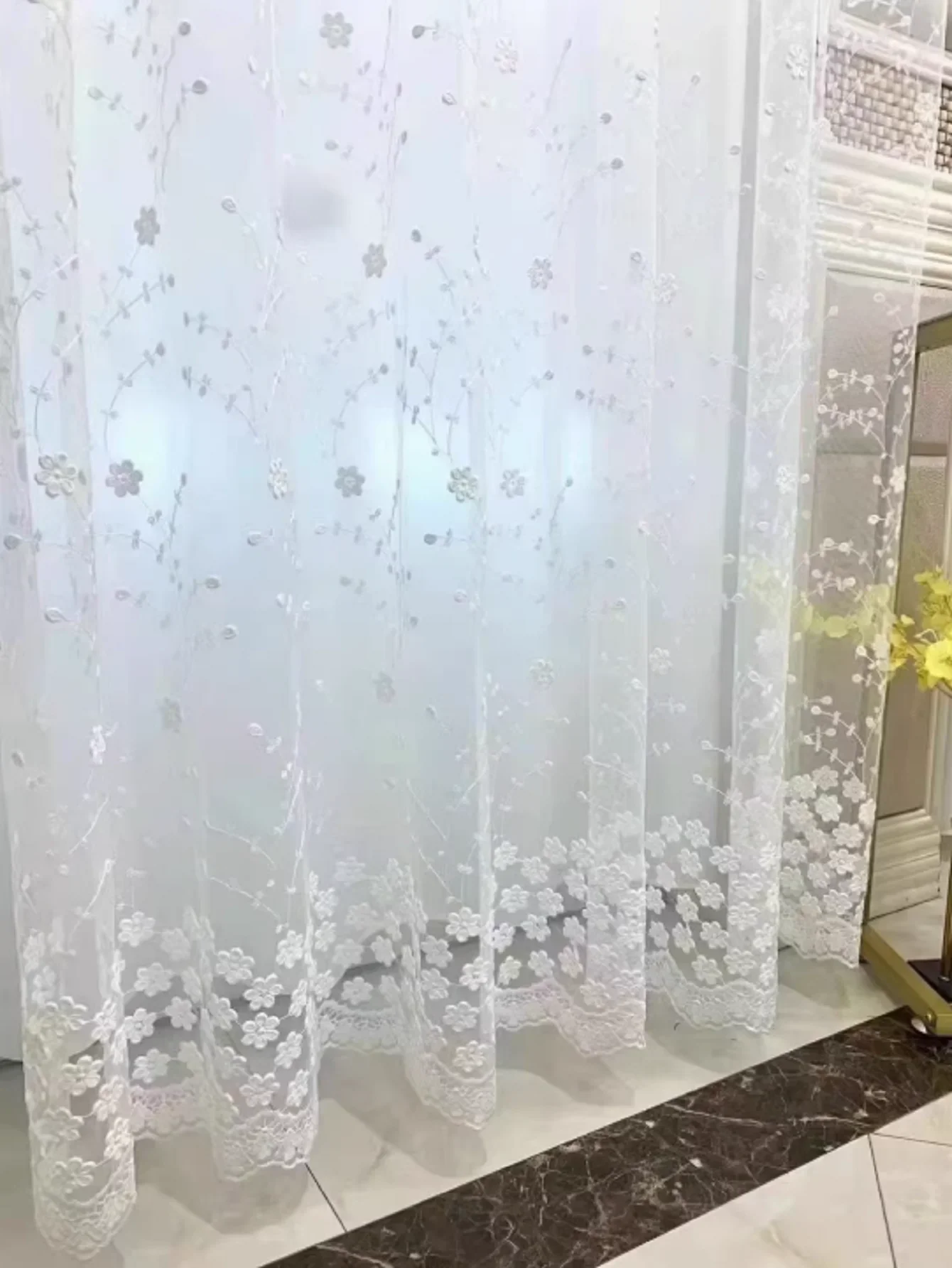 Modern Pastoral Style Small Floral Embroidery Diffused Flying Curtains Living Room Bedroom Balcony Blackout Curtains