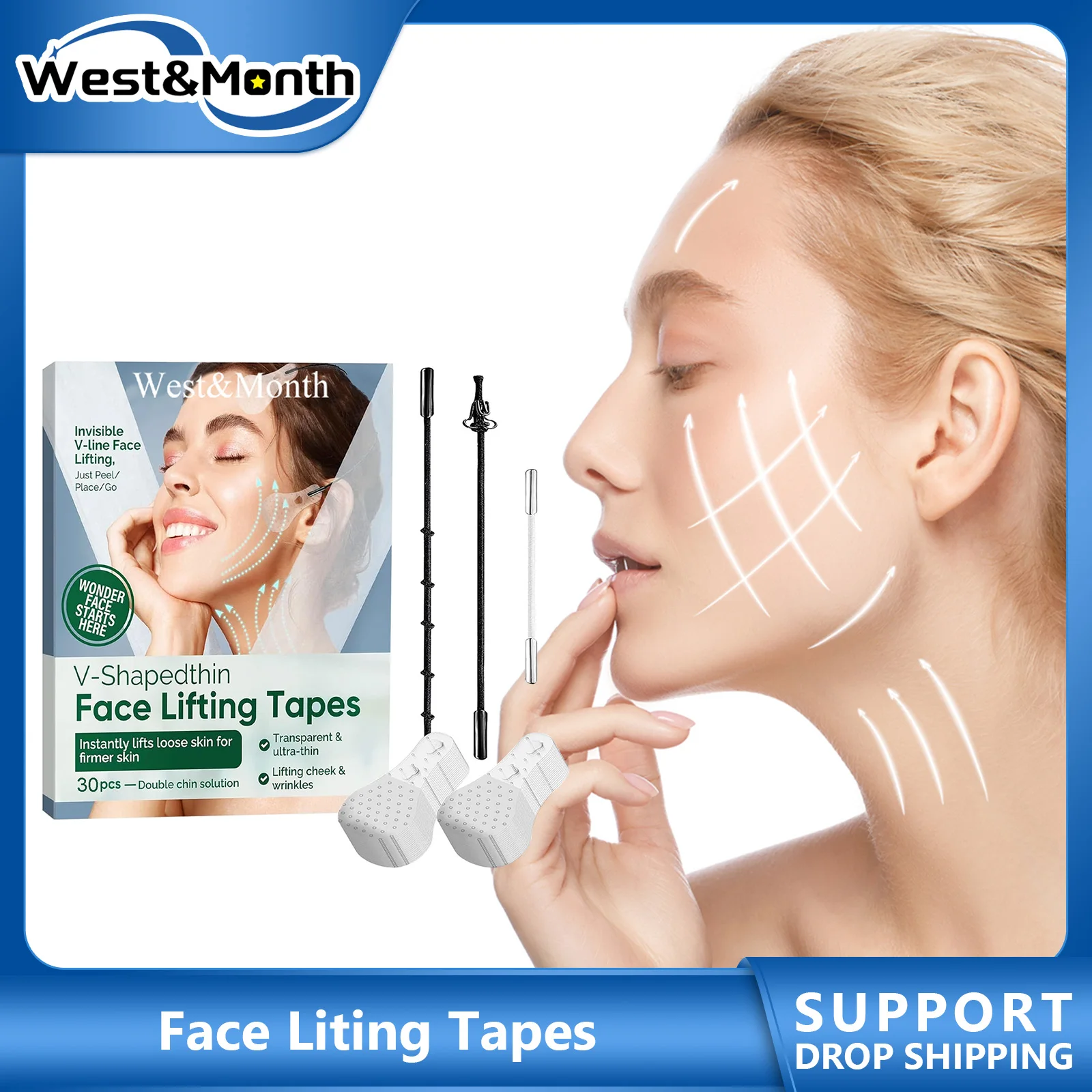 Invisible Facial Slimming Tapes Wrinkle Removal Fade Forehead Fine Line V Line Lifting Firming Chin Cheek Up Anti Aging Sticker