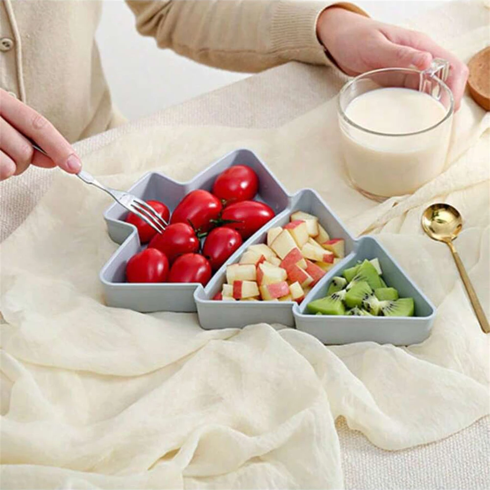 

1PC Christmas Tree Shaped Living Room Candy Snacks Nuts Snack Tray Home Kitchen Supplies Breakfast Plate Tray Tableware