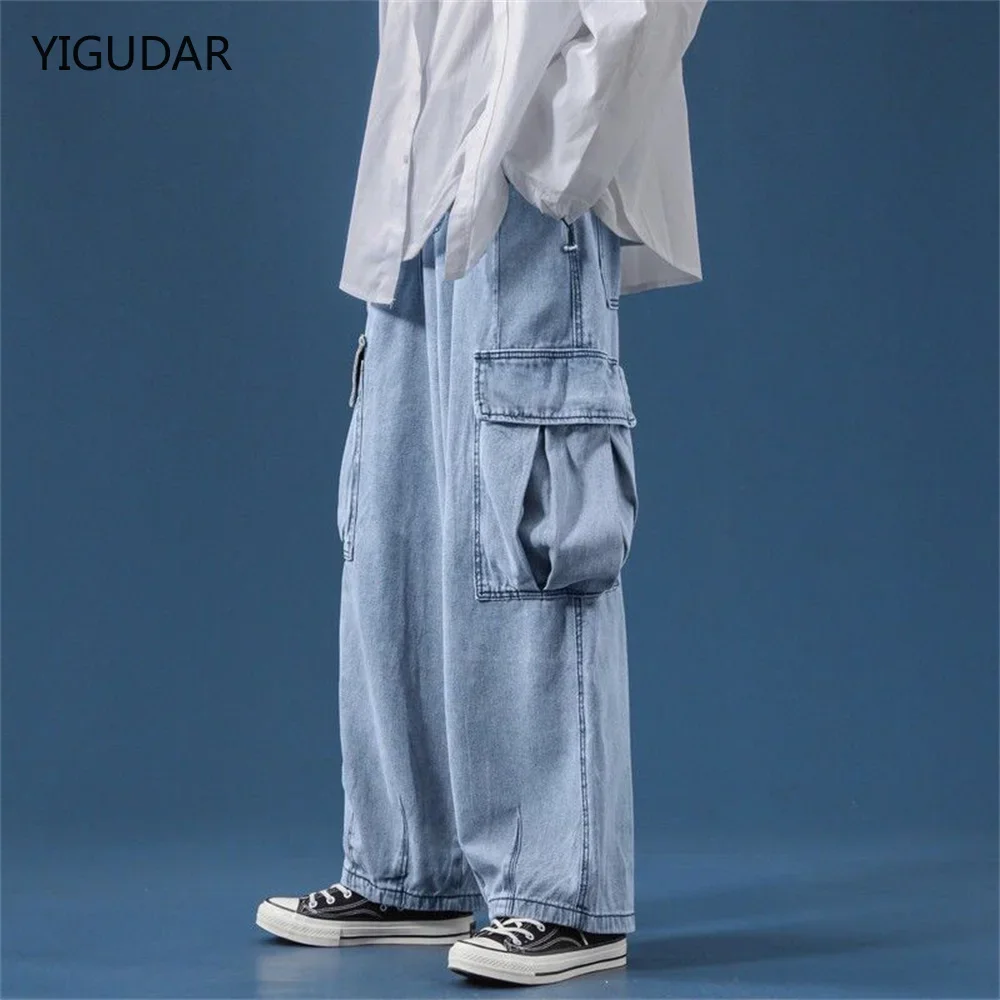 

Baggy Jeans big pocket Trousers Male Denim cargo Pants Wide Leg Pant Men's Jeans Loose Casual Streetwear Hip Hop Harajuku 2025