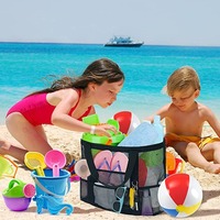 Mesh Beach Tote Large Bag Women Multiple Pockets Shoulder Handbag Travel Shopper Swimming Waterproof Pool Storage Picnic Bags