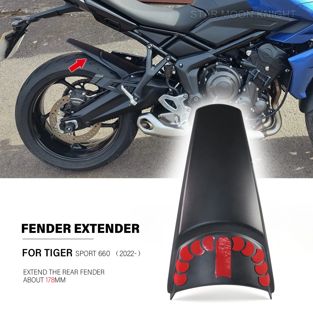 Rear Fender Mudguard Extender For Tiger Sport660 Sport 660 2022 2023 - Motorcycle Accessories Hugger Extension