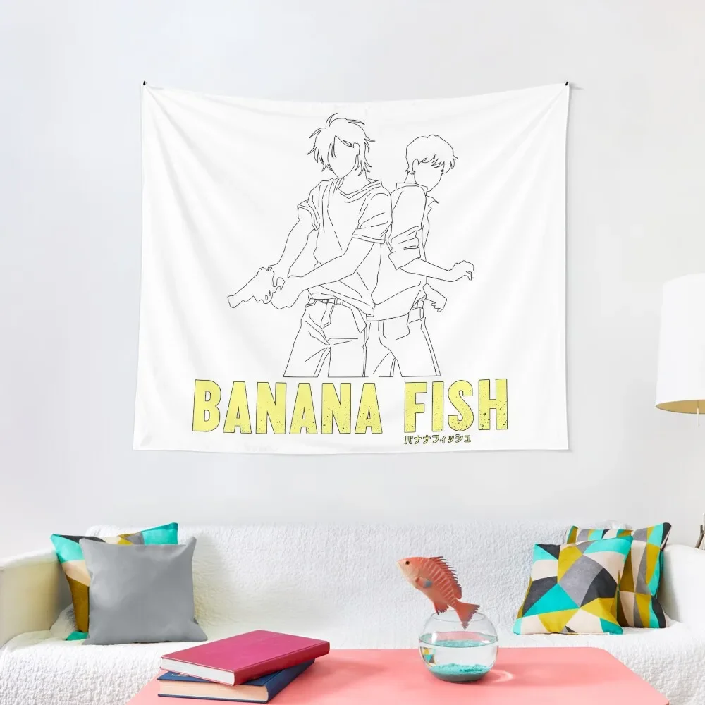 

Banana Fish - Ash & Eiji Silhouette Tapestry Home Decorators Carpet Wall Living Room Decoration Tapestry