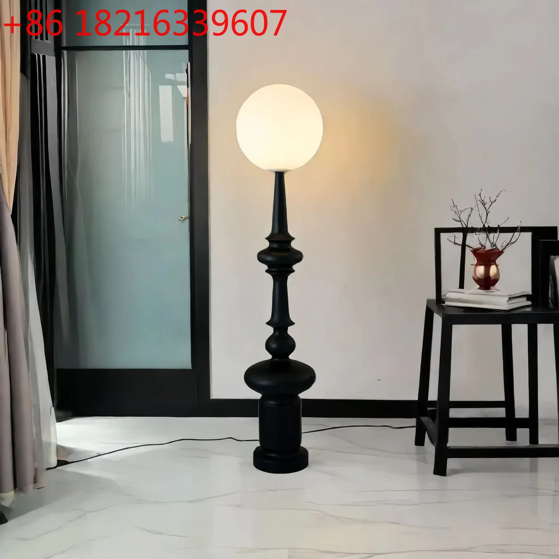 YAO Italian Roman Column Vintage Floor Lamp Living Room Sofa Side Bedroom Bedside Table Lamp Atmosphere Floor Lamp