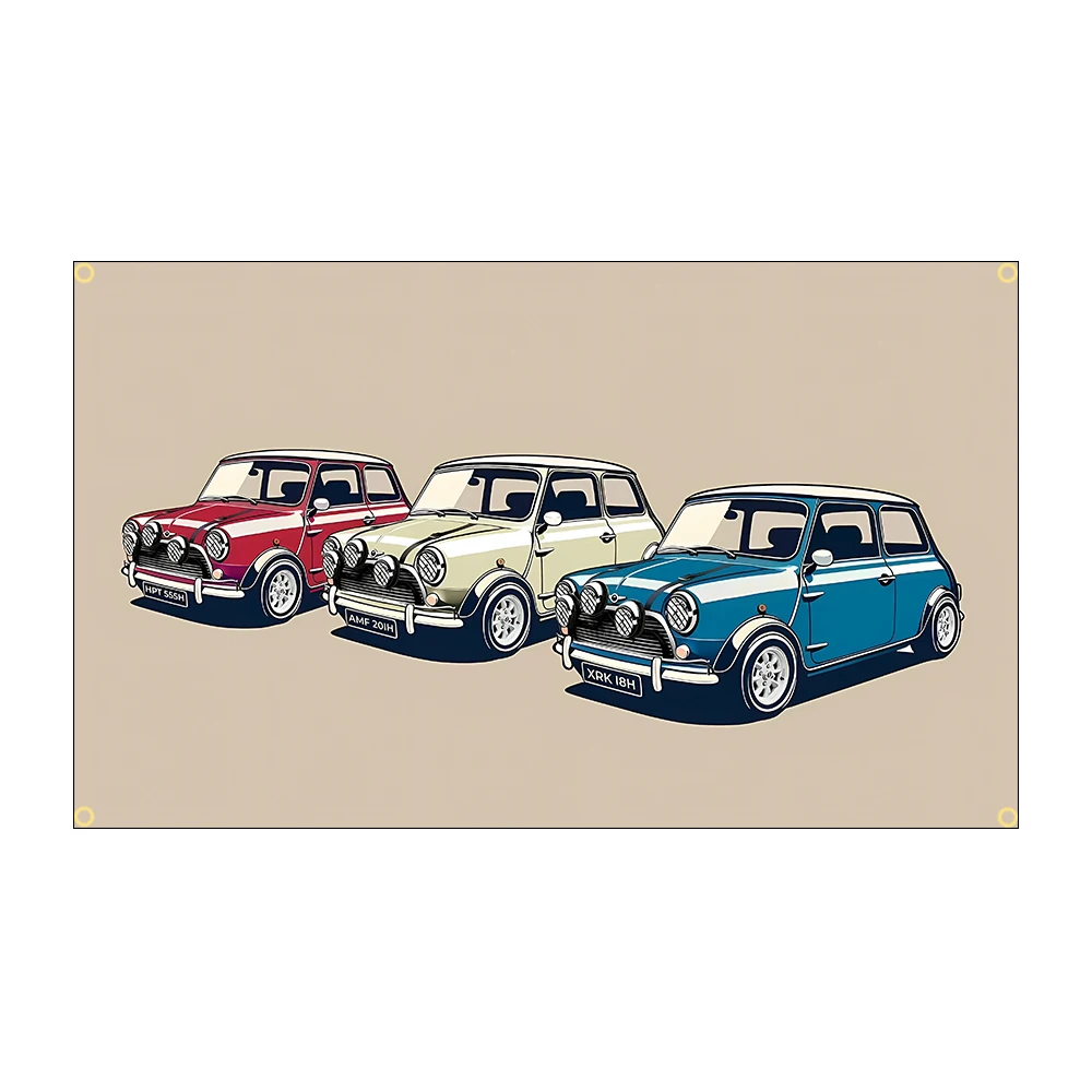 60x90cm 90x150cm Cool Car Cooper Flag Polyester Poster Car Decor Tapestry - Racing Theme Home Decor Artwork
