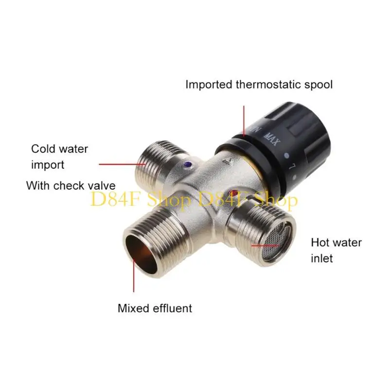 D84F 3/4 Inch Water Mixing for Valve Solar Energy Brass Thermostatic Water Mixing for