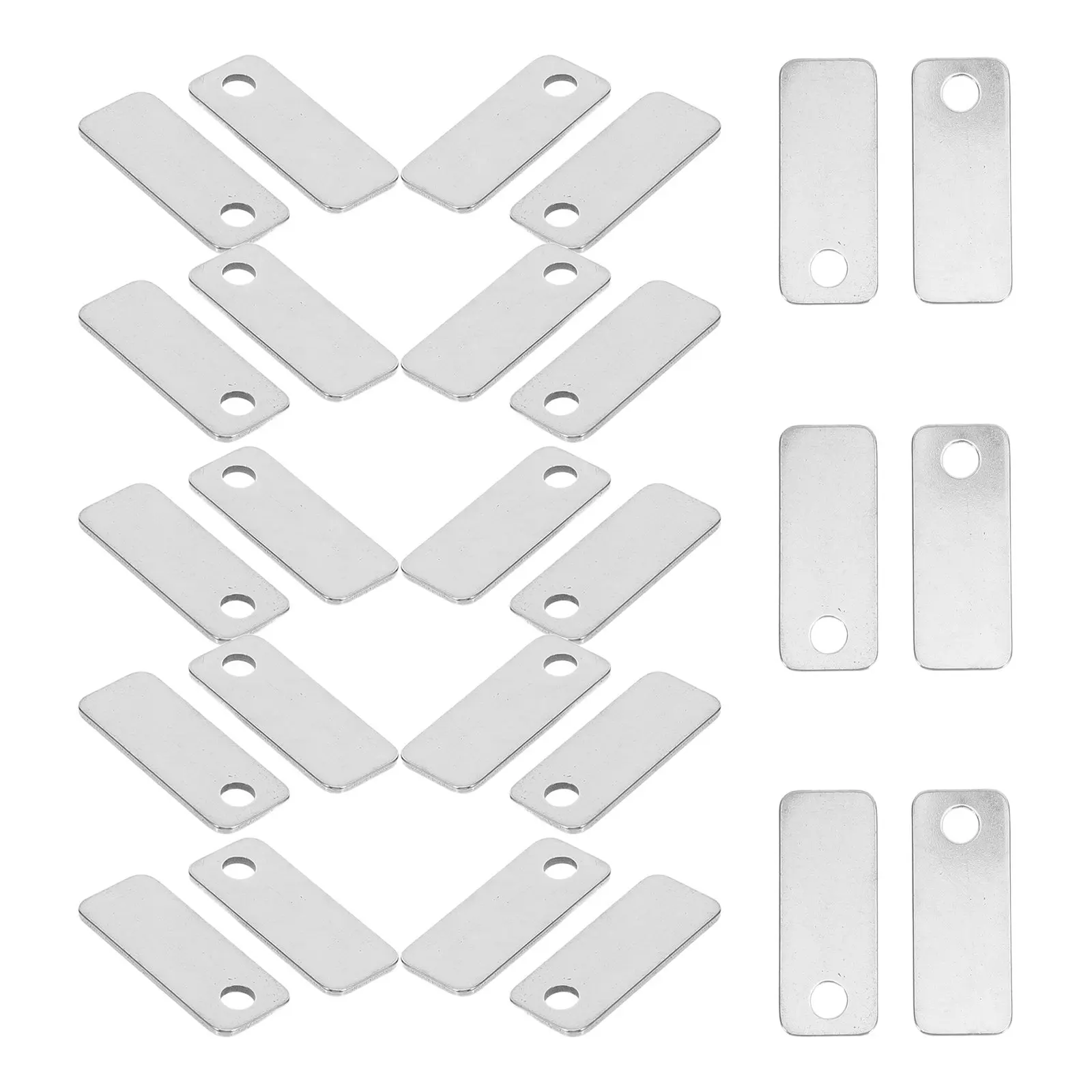 40Pcs Rectangular Stainless Steel Blank Tags Engravable Metal Labels for DIY Jewelry Pet Tags Office Home Asset Tracking